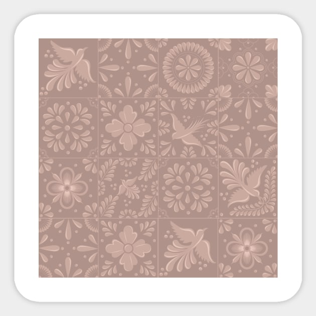 Boho Talavera Tile Pattern by Akbaly Sticker by Akbaly